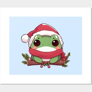 Cute Christmas Mini Frog Posters and Art